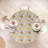 Ebern Designs Retro Fitted Round Tablecloth White Multicolor