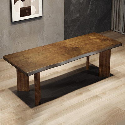 102.36" Nut-brown Free form Solid Wood Dining Table