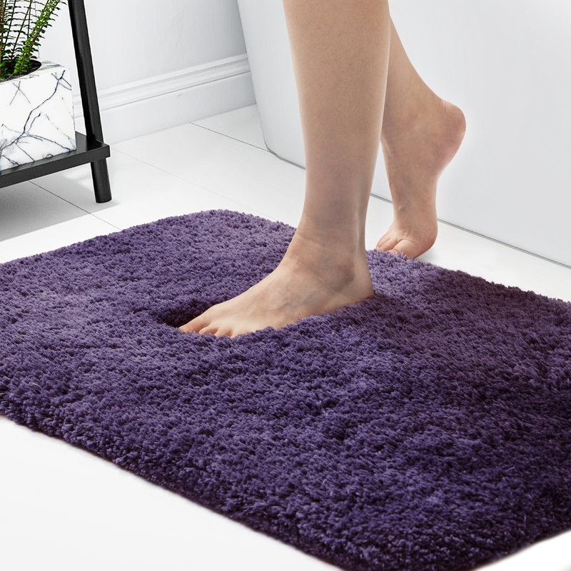 Mirrabooka Non-Slip Bath Rug, Purple, 20" W x 24" L