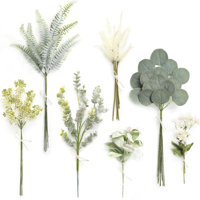 Flora Artificial Greenery Spray Box Set(Pack Of 46Pcs) Wit...