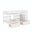 Lit superposé double au-dessus de simple et double, construit avec des sections de rangement-518452168