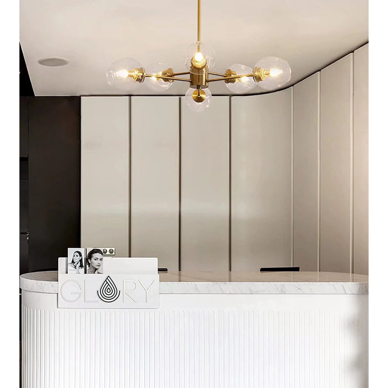 Lustre moderne à 6 lumières de style lustre moderne de 35 po