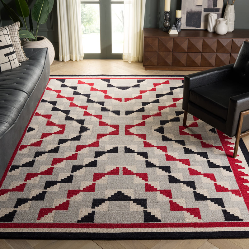 Kenya Hand Tufted Wool Abstract Indoor Rug, Rectangle 5' x 8'