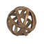 Roue sphérique décorative en bois de sapin sculpté brun naturel de 10 pouces