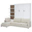 Grand lit escamotable mural avec canapé et tablettes-1070188393
