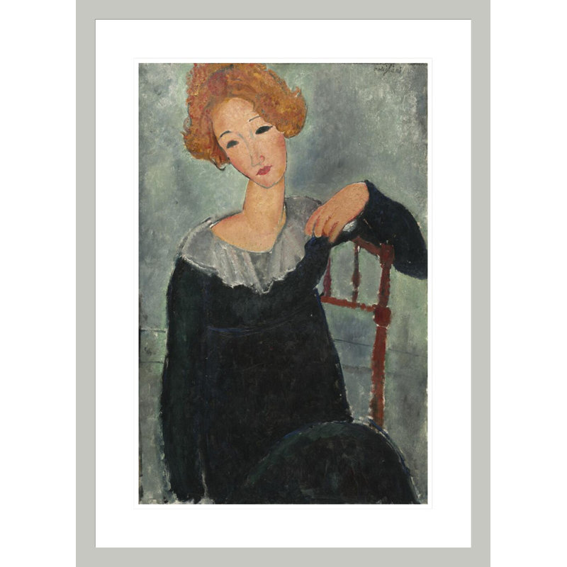 «Woman with Red Hair» par Amedeo Modigliani - Reproduction giclée encadrée, 29.5" H x 21.55" W