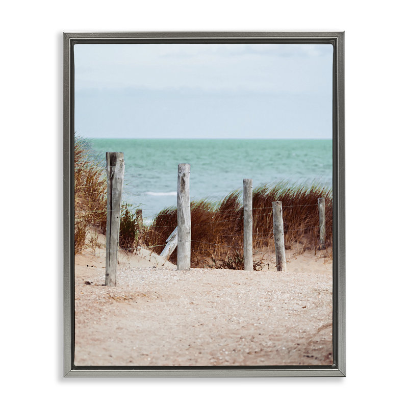 Cadre flottant Capricieuse Dreams Beach Coast, design par Marcus Prime, Cadre flottant gris lustré, H 21 po x l 17 po