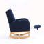 Fauteuil à bascule d'appoint avec repose-pieds et poche de rangement, bleu marine foncé, dossier haut pour un confort et un style ultimes