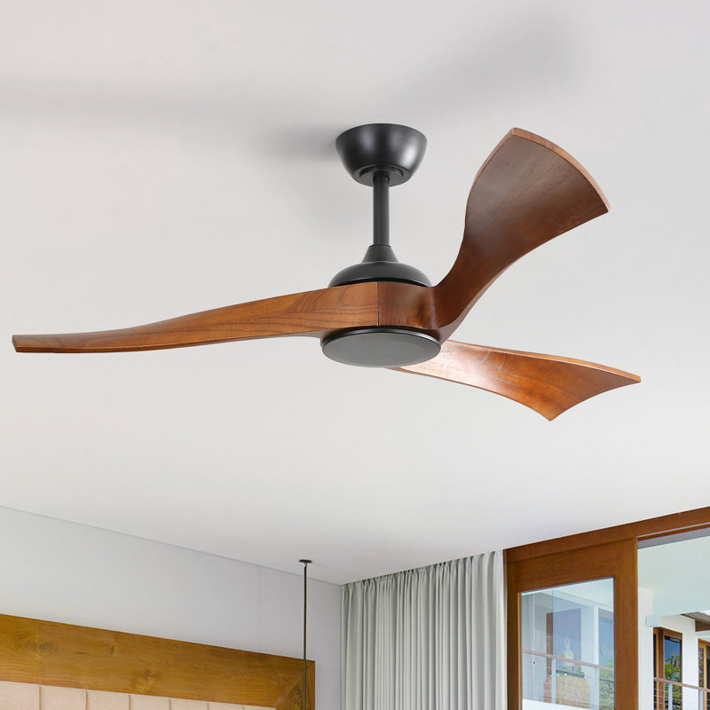 Ventilateur de plafond à 3 pales avec télécommande Nicola, Noir, noir, noir, noir