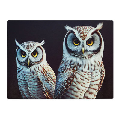 Owl Face  Glass Chopping Board