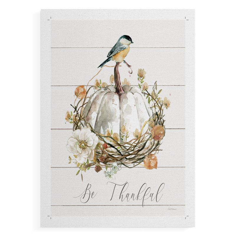 «Be Thankful Bird» - impression sur toile seulement - non encadrée, H 12 po x l 8 po
