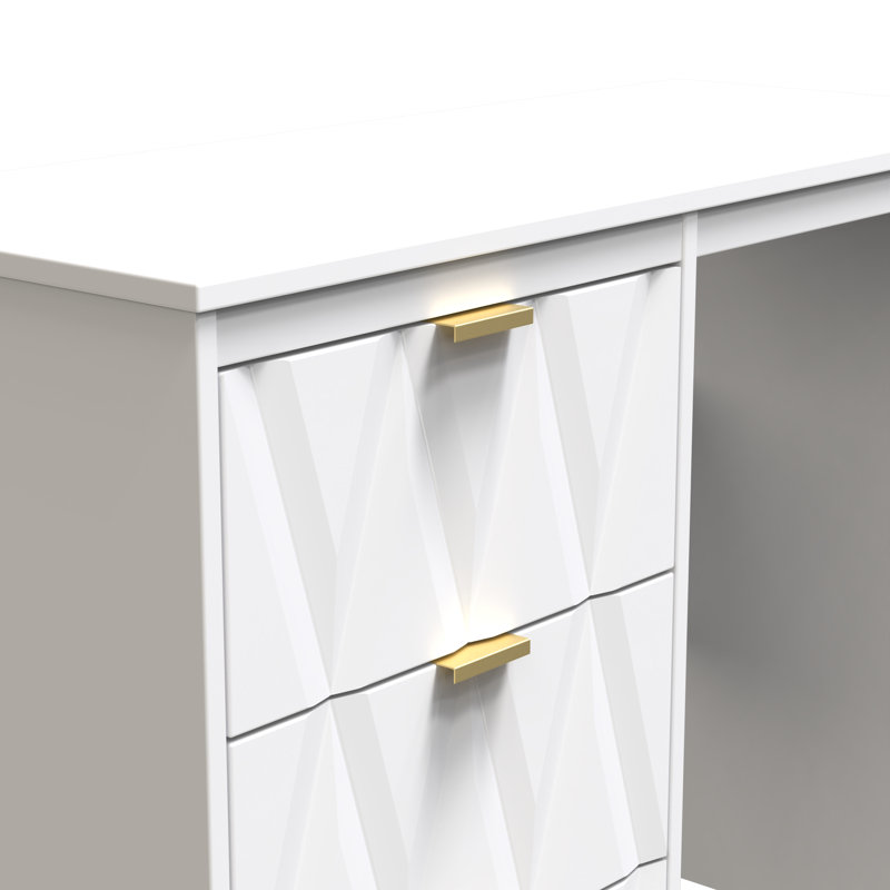 Las Vegas 3 Drawer Vanity in Graphite (Ready Assembled), White