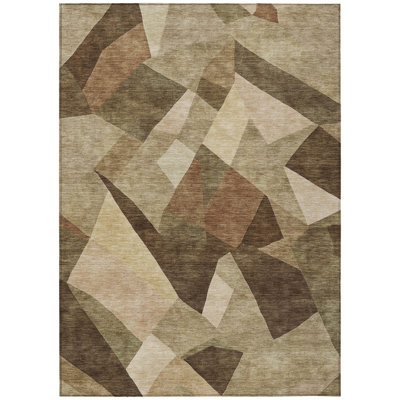 Machine Washable Indoor/Outdoor Karr ACN2374 Abstract Rug