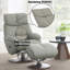 Fauteuil d'appoint en cuir fleur de qualité supérieure avec pivot et repose-pieds, avec sièges à ressorts ensachés et pieds Kd pour un confort et un style modernes