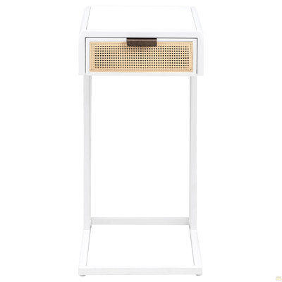 Kenneth White 1-Drawer Radio Weave Side Table