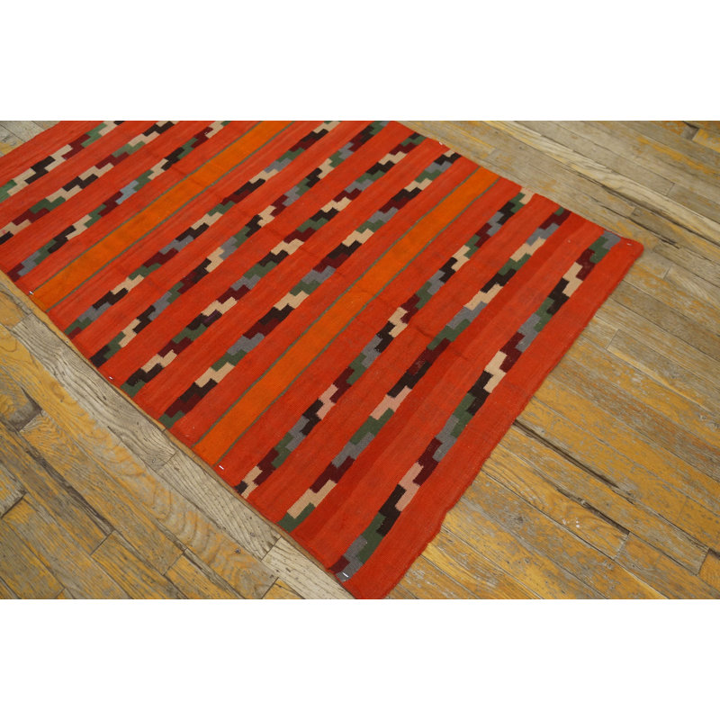 Antique Navajo American Coral 1890s Rug