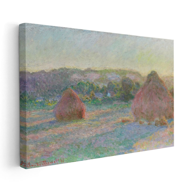 Stacks of Wheat, End of Summer, 1890-1891 - reproduction d'art sur toile, H 24 po x l 36 po