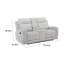 Causeuse double inclinable avec console Lupe, microfibre gris clair Lupe
