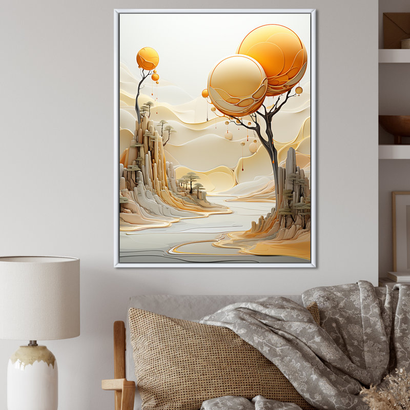 «Silence Of The Tree Full Moon Forest Scene I», reproduction sur toile, H 20 po x l 12 po x P 1 po, Cadre flottant blanc