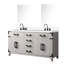 Meuble-lavabo double l 60 po en chêne blanc avec comptoir en quartz - Décoration de salle de bain V 60 po x P 22 po