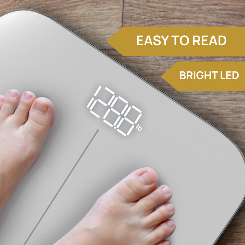 INEVIFIT Premium Digital Bathroom Scale for Body Weight, Highly Accurate | Measures up to 400 lbs Capacity, Large Bright LED, Batteries Included, Auto Step On & Off, Home Use
