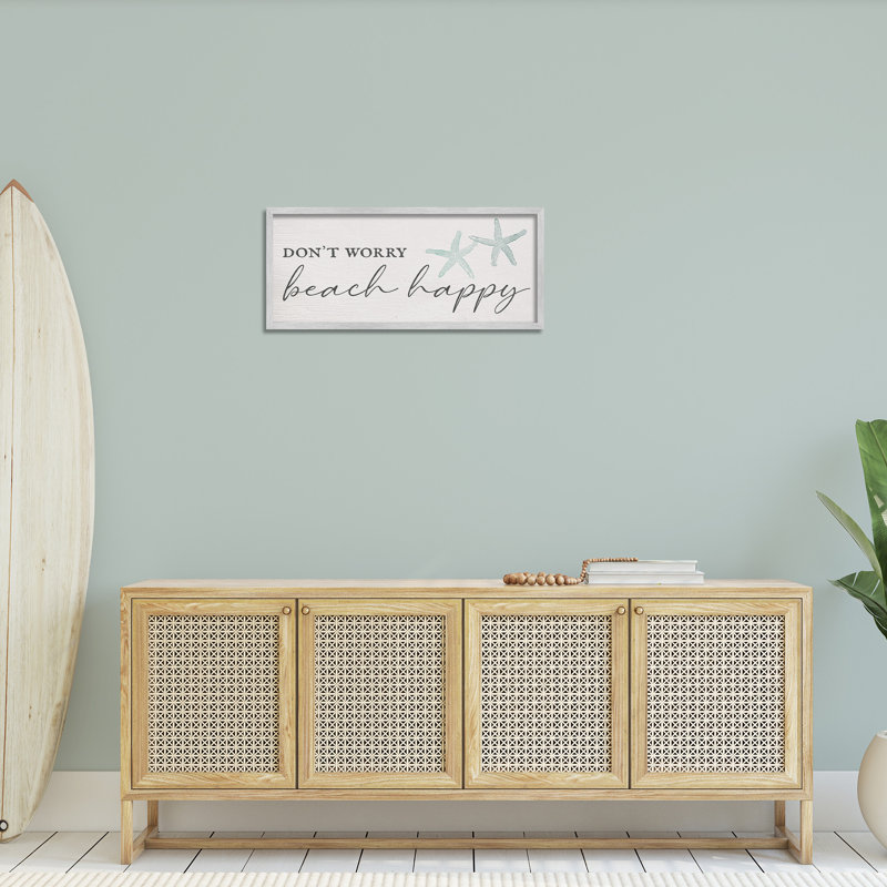 «Don Wont Beach Happy», H 30 po x l 30 po x P 1,5 po, Estampe numérique Farmhouse