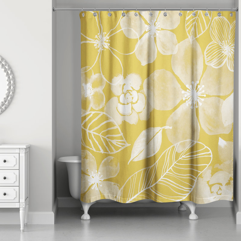 Rideau de douche Rithu, Jaune