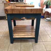 Red Barrel Studio Behling Prep Table with Butcher Block Top, Black