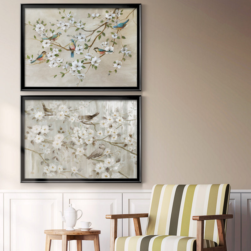 Oiseaux d'une plume, toile de qualité supérieure - prête à être accrochée, H 26,5 po x l 73 po x P 1,5 po, Noir, Pas de tapis