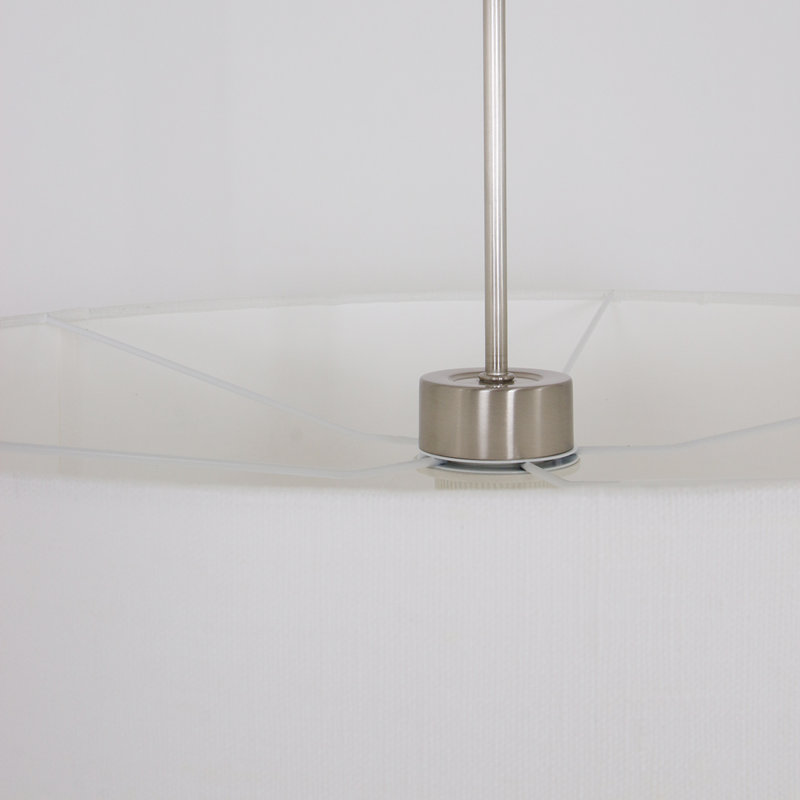 Ellington 1 - Light Silver Drum Pendant, White