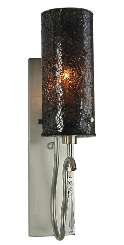 Haley Armed Sconce, Purple, Satin Nickel
