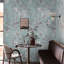 Wildflower Wallpaper Teal Blue