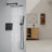 Double Function Digital Display Thermostatic Shower System With Rainfall Showerhead & Hand Shower