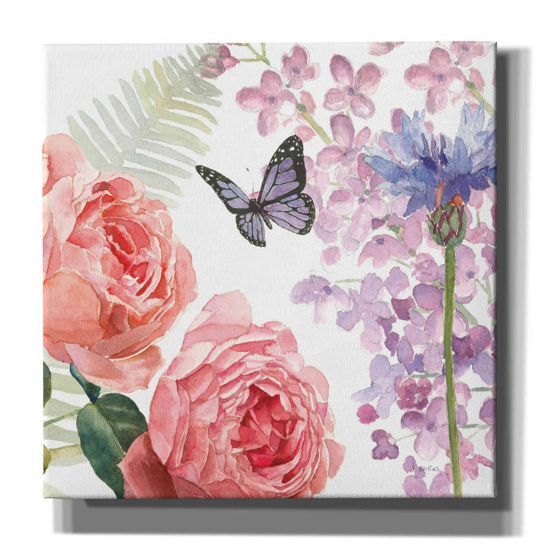 «Boho Bouquet XV» par James Wiens, art mural sur toile, H 18 po x l 18 po x P 0,75 po