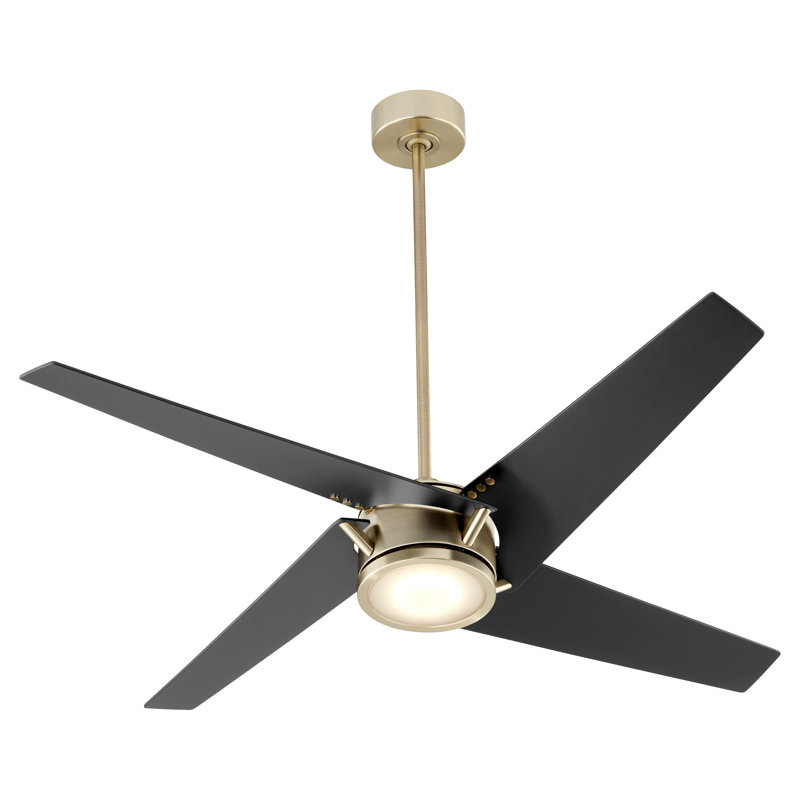 Nayeri 54'' Ceiling Fan, Aged Brass with Matte Black Blades