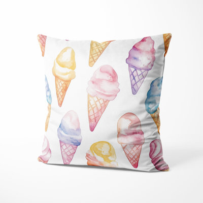 Abstract Cushion - Boho Pastel Ice Cream Printed Throw Pillow