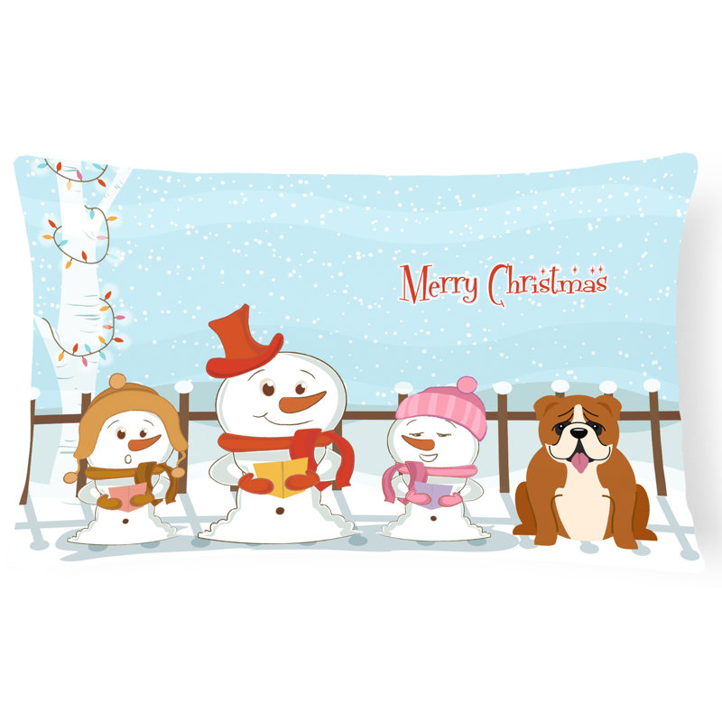 Coussin lombaire intérieur / extérieur Merry Christmas, Rouge / blanc