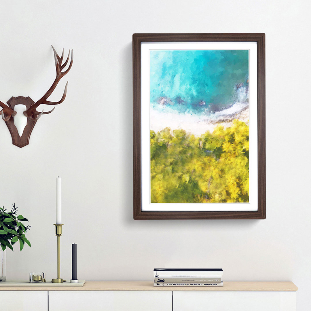 Above the Coast in Sri Lanka in Abstract - Framed Print