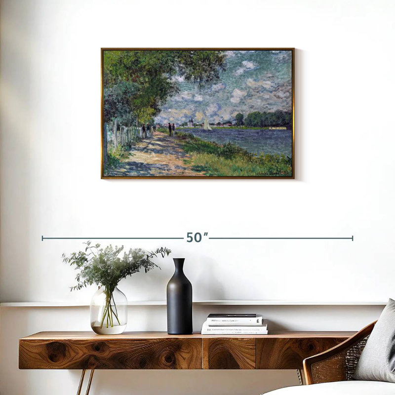 La seine à Argenteuil, 1875, Cadre flottant doré, 31 po x 21 po
