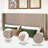 Upholstered Corduroy Bed with 4 Storage Drawers, King Size Platform Bed with Wingback Headboard, Brown-282893870-282893872