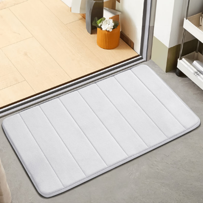 Nakiyha Rectangle Non-Slip Bath Mat, 50cmW x 80cmL, White