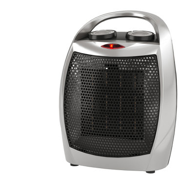 Chaufferette portative électrique - Thermostat 1500W / 750W, chauffage de bureau en céramique 2-en-1 et ventilateur