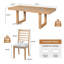 Ensemble de table de salle à manger extensible 7 pièces, table de ferme avec rallonge 18 ", table de cuisine rustique en bois 78" et chaises rembourrées 6 pièces, ensemble de table de salle à manger extensible-1532777296