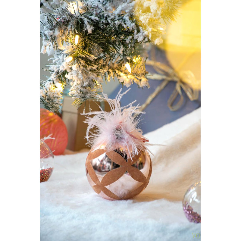 D4,7 po, boules de Noël décoratives, boules de Noël suspendues en verre pour décorations de fêtes, ensemble de 4