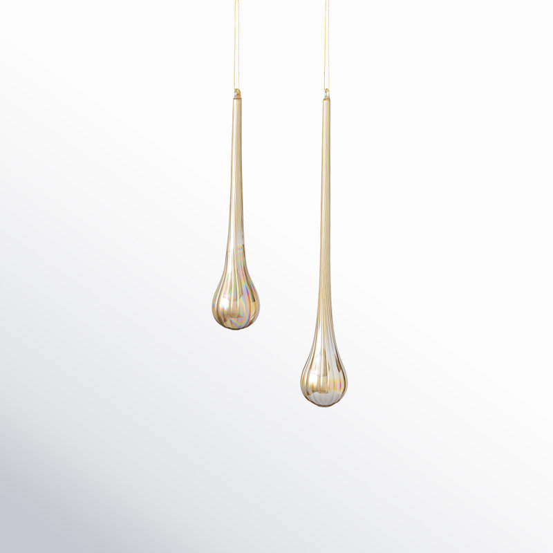Aspen 2 Piece Teardrop Solid Finial Ornament Set