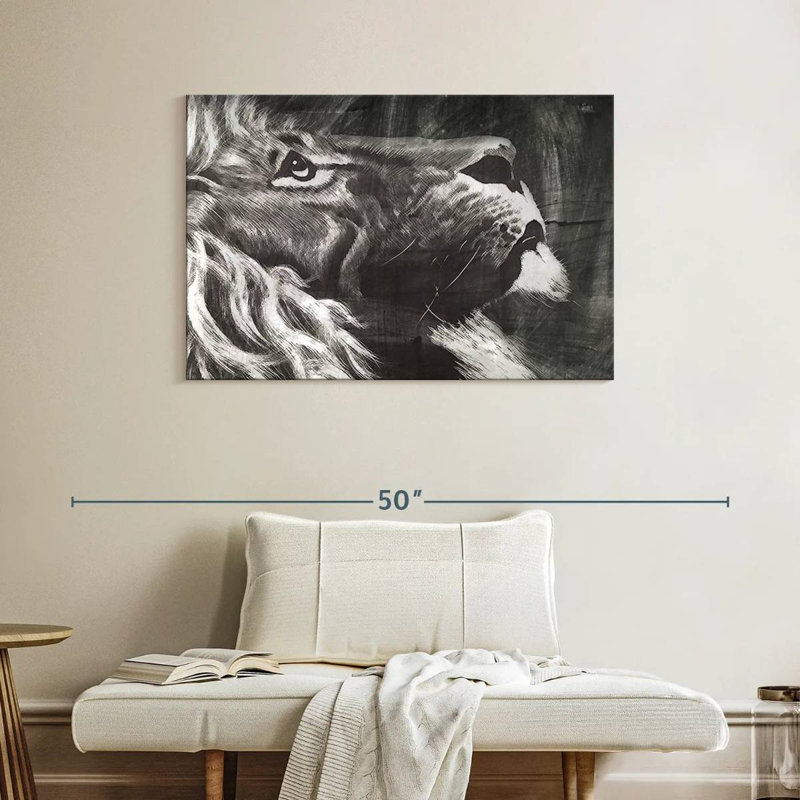 Lion craie Brampt, H 26 po x l 39 po