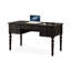 Bureau de direction rectangulaire en bois massif noir avec tiroirs-386445760