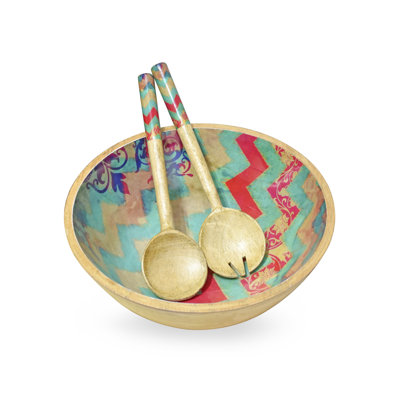 Bungalow Rose Wood Salad Bowl