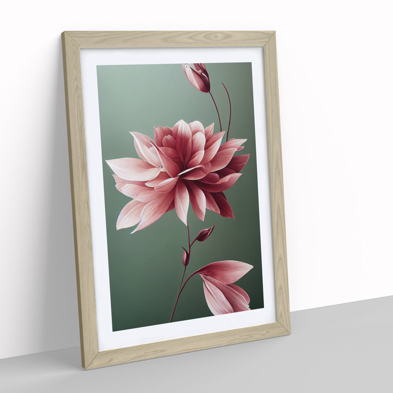 A Picturesque Flower - Wall Art, 48cm H x 36cm W, Oak Framed, White