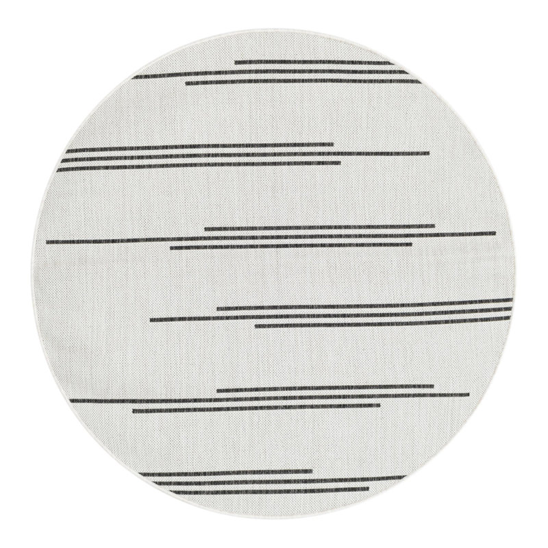 Leonardville Striped Indoor / Outdoor Rug, Round 4'1"